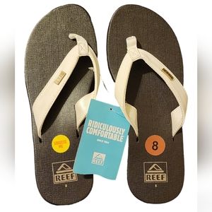 Reef Mia Sassy Size 8 Sandal White/Brown